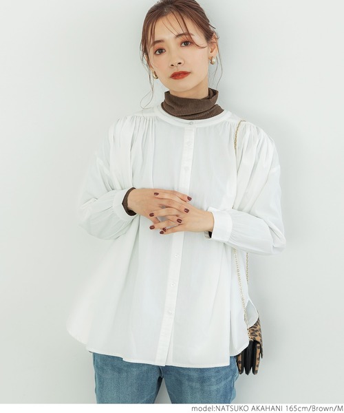 coca(coca)(コカ)の「大人のインナータートルニット(ニット/セーター・レディース・チャコールグレー/ベージュ/ブラウン・S/M/L)」の4枚目の写真
