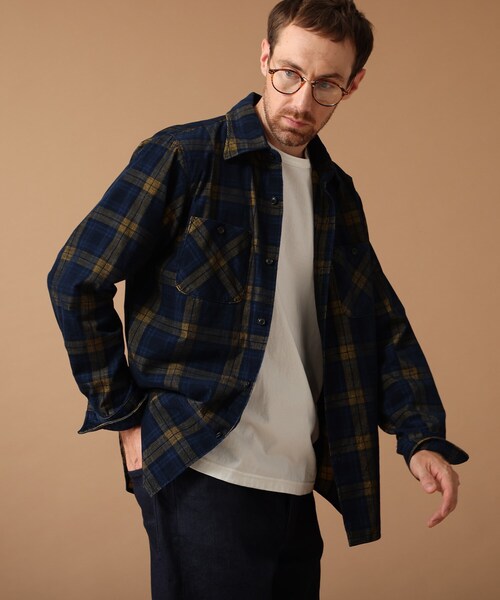 フォーティーカラッツ アンド ゴーニーゴ（40CARATS&525）/【Sサイズ〜】コーデュロイチェック ノーカラーシャツ 40ct＆525（フォーティーカラッツアンドゴーニーゴ）の「◇【Sサイズ