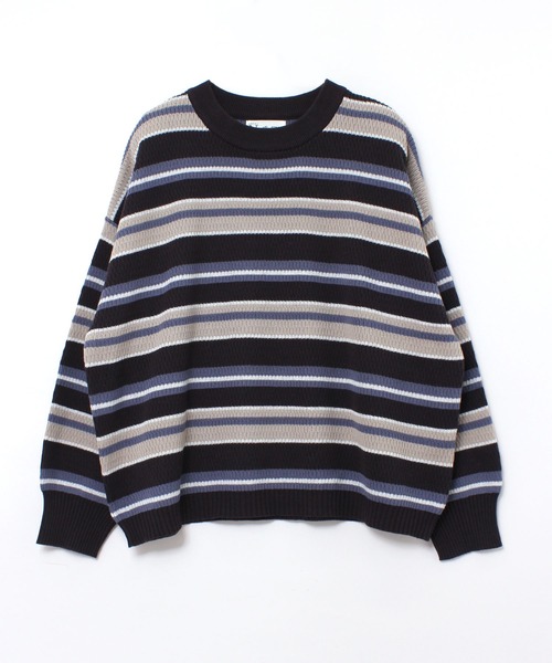 【セール】K2599 マルチボーダーハニカムサーマルプルオーバー（ニット/セーター）｜RNA-N（アールエヌエーエヌ）