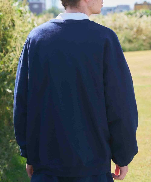 EMMA NOVEMBER (エマノーヴェンバー)の「Embroidery ヘビーブレンド クルースウェット(スウェット・メンズ・ネイビー/グレー/ブラック/ホワイト/サンドベージュ・1/3/2)」の8枚目の写真