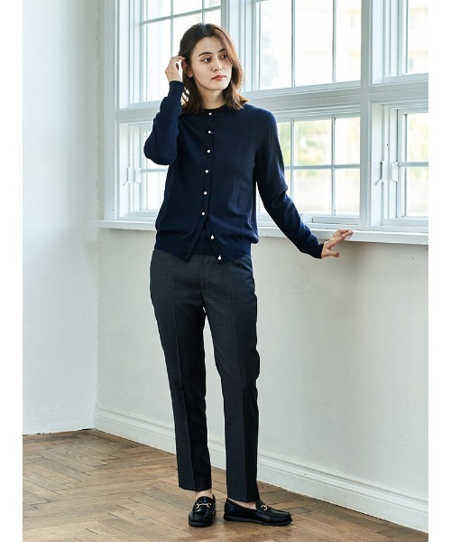 Perfect Suit FActory（パーフェクトスーツファクトリー）の「FILIVIVIｲﾀﾘｰ糸ﾆｯﾄｶｰﾃﾞ（カーディガン/ボレロ・レディース・ライトグレー/ブラウン/ネイビー・L/S/M）」の3枚目の写真