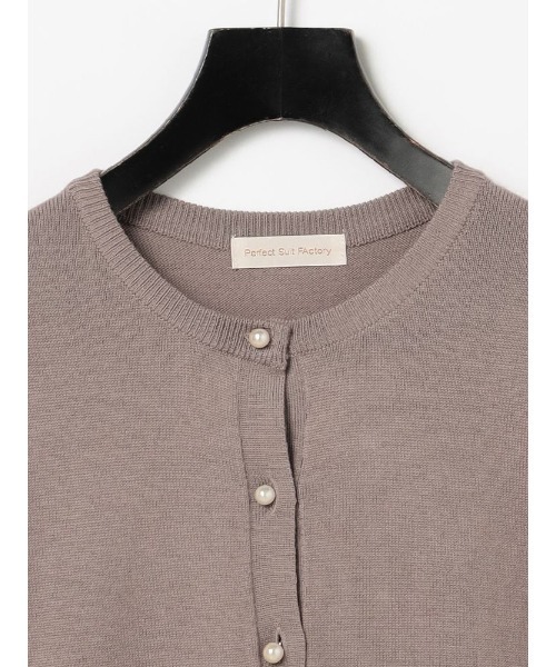 Perfect Suit FActory（パーフェクトスーツファクトリー）の「FILIVIVIｲﾀﾘｰ糸ﾆｯﾄｶｰﾃﾞ（カーディガン/ボレロ・レディース・ライトグレー/ブラウン/ネイビー・L/S/M）」の21枚目の写真