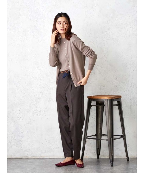 Perfect Suit FActory（パーフェクトスーツファクトリー）の「FILIVIVIｲﾀﾘｰ糸ﾆｯﾄｶｰﾃﾞ（カーディガン/ボレロ・レディース・ライトグレー/ブラウン/ネイビー・L/S/M）」の5枚目の写真