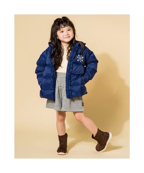 Noeil aime BeBe（ノイユエイムベベ）の「NoeilaimeBeBe/【撥水加工】タフタ前フリルリボンモチーフ付Aラインダウンコート(90~130cm)（ダウンジャケット/コート・キッズ・ピンク/ネイビー・130/100/120/90/110）」の22枚目の写真