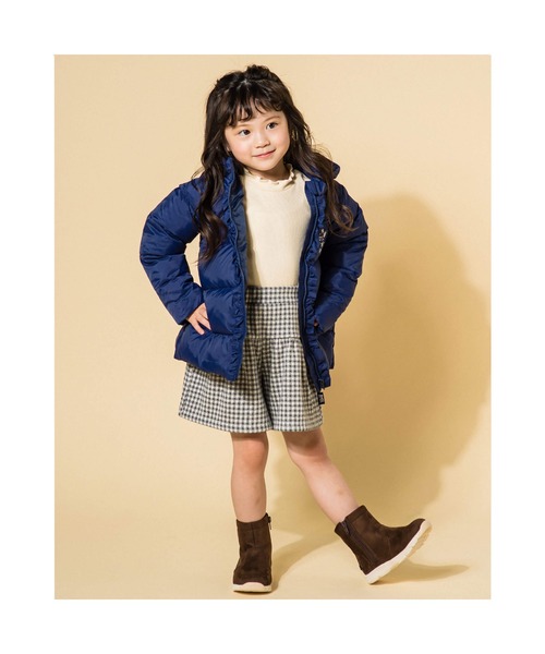 Noeil aime BeBe（ノイユエイムベベ）の「NoeilaimeBeBe/【撥水加工】タフタ前フリルリボンモチーフ付Aラインダウンコート(90~130cm)（ダウンジャケット/コート・キッズ・ピンク/ネイビー・130/100/120/90/110）」の6枚目の写真