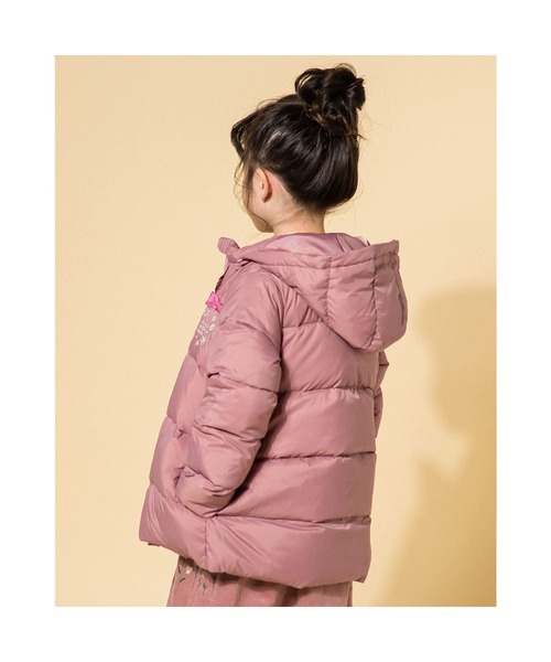 Noeil aime BeBe（ノイユエイムベベ）の「NoeilaimeBeBe/【撥水加工】タフタ前フリルリボンモチーフ付Aラインダウンコート(90~130cm)（ダウンジャケット/コート・キッズ・ピンク/ネイビー・130/100/120/90/110）」の15枚目の写真