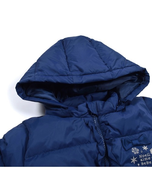 Noeil aime BeBe（ノイユエイムベベ）の「NoeilaimeBeBe/【撥水加工】タフタ前フリルリボンモチーフ付Aラインダウンコート(90~130cm)（ダウンジャケット/コート・キッズ・ピンク/ネイビー・130/100/120/90/110）」の20枚目の写真