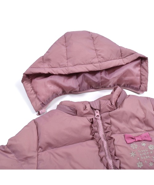 Noeil aime BeBe（ノイユエイムベベ）の「NoeilaimeBeBe/【撥水加工】タフタ前フリルリボンモチーフ付Aラインダウンコート(90~130cm)（ダウンジャケット/コート・キッズ・ピンク/ネイビー・130/100/120/90/110）」の21枚目の写真