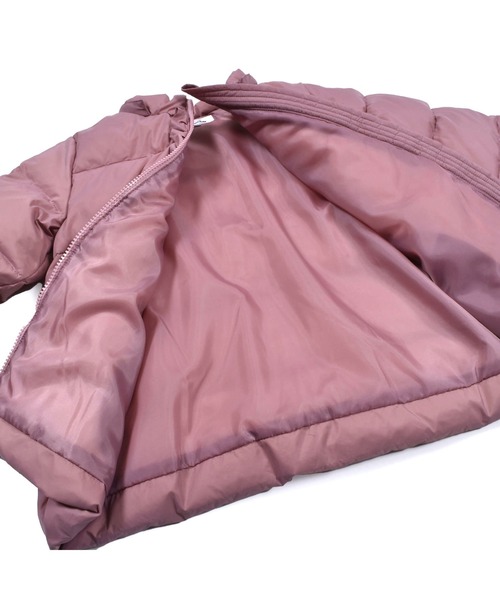 Noeil aime BeBe（ノイユエイムベベ）の「NoeilaimeBeBe/【撥水加工】タフタ前フリルリボンモチーフ付Aラインダウンコート(90~130cm)（ダウンジャケット/コート・キッズ・ピンク/ネイビー・130/100/120/90/110）」の8枚目の写真