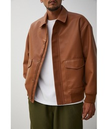 AZUL by moussy | FAUX LEATHER A-2 FLIGHT JACKET/フェイクレザーA-2フライトジャケット(その他アウター)