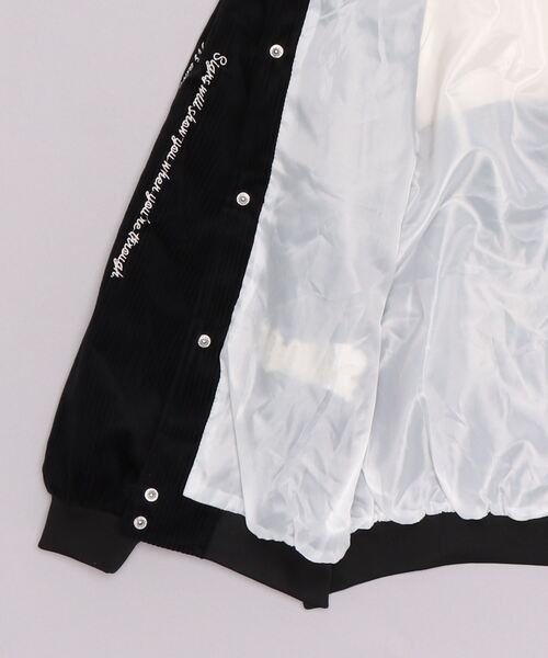 ARULE（アルール）の「A'GEM/9 × .kom『ARULE/アルール』コーデュロイ×フェイクレザー 切り替えスタジャン（スタジャン・メンズ・ブラック/アイボリー・L）」の10枚目の写真
