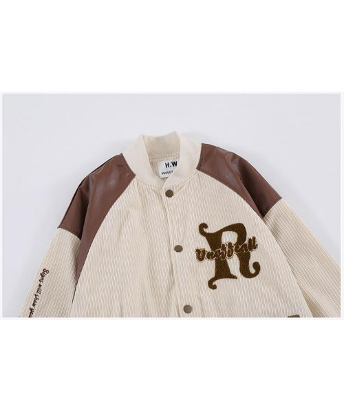 ARULE（アルール）の「A'GEM/9 × .kom『ARULE/アルール』コーデュロイ×フェイクレザー 切り替えスタジャン（スタジャン・メンズ・ブラック/アイボリー・L）」の6枚目の写真