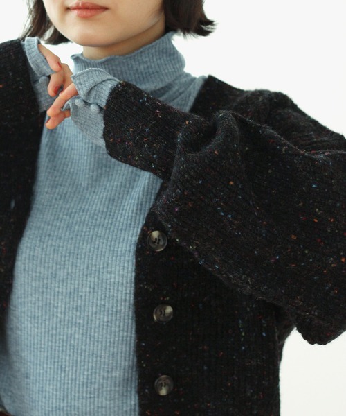 Crisp(クリスプ)の「ネップミックスルーズカーディガン(カーディガン/ボレロ・レディース・ブラック/グリーン/パープル・FREE)」の7枚目の写真