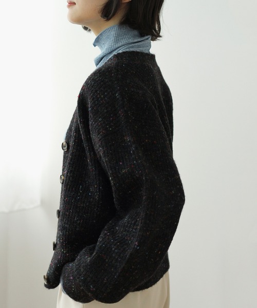 Crisp(クリスプ)の「ネップミックスルーズカーディガン(カーディガン/ボレロ・レディース・ブラック/グリーン/パープル・FREE)」の8枚目の写真