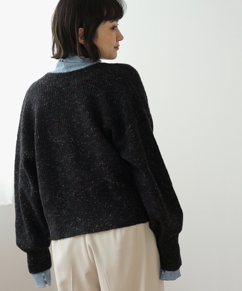 Crisp(クリスプ)の「ネップミックスルーズカーディガン(カーディガン/ボレロ・レディース・ブラック/グリーン/パープル・FREE)」の9枚目の写真