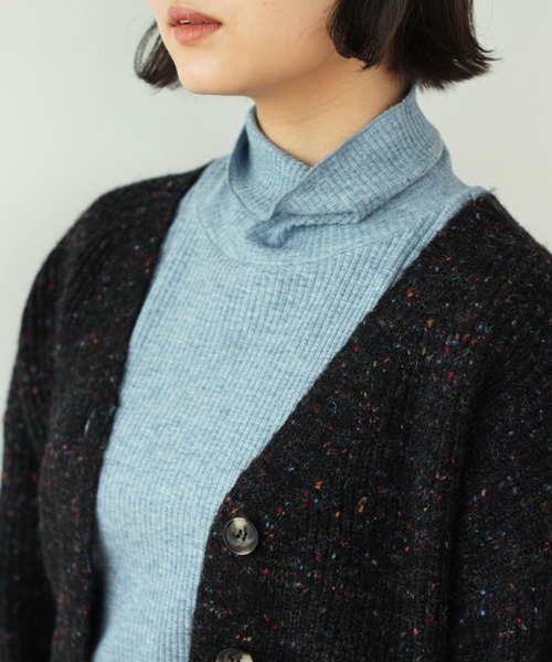 Crisp(クリスプ)の「ネップミックスルーズカーディガン(カーディガン/ボレロ・レディース・ブラック/グリーン/パープル・FREE)」の10枚目の写真