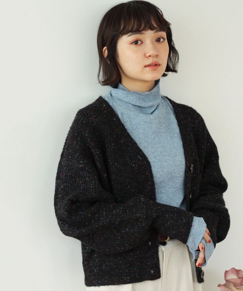 Crisp(クリスプ)の「ネップミックスルーズカーディガン(カーディガン/ボレロ・レディース・ブラック/グリーン/パープル・FREE)」の11枚目の写真