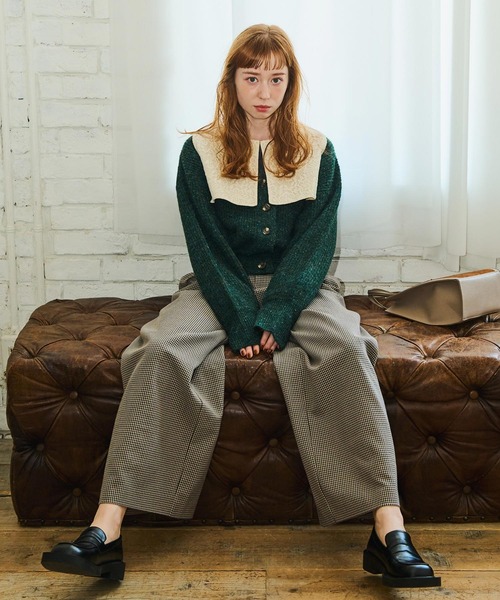 Crisp(クリスプ)の「ネップミックスルーズカーディガン(カーディガン/ボレロ・レディース・ブラック/グリーン/パープル・FREE)」の12枚目の写真