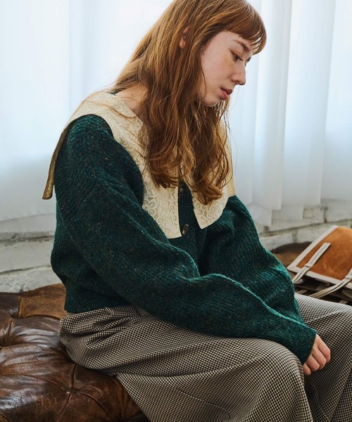 Crisp(クリスプ)の「ネップミックスルーズカーディガン(カーディガン/ボレロ・レディース・ブラック/グリーン/パープル・FREE)」の13枚目の写真