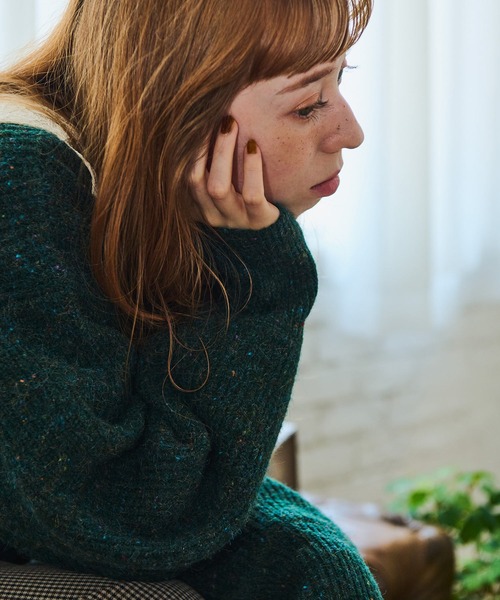 Crisp(クリスプ)の「ネップミックスルーズカーディガン(カーディガン/ボレロ・レディース・ブラック/グリーン/パープル・FREE)」の14枚目の写真