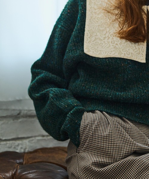 Crisp(クリスプ)の「ネップミックスルーズカーディガン(カーディガン/ボレロ・レディース・ブラック/グリーン/パープル・FREE)」の15枚目の写真