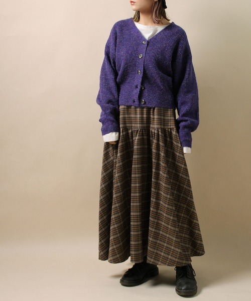 Crisp(クリスプ)の「ネップミックスルーズカーディガン(カーディガン/ボレロ・レディース・ブラック/グリーン/パープル・FREE)」の17枚目の写真