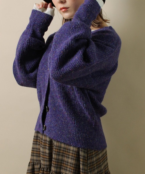 Crisp(クリスプ)の「ネップミックスルーズカーディガン(カーディガン/ボレロ・レディース・ブラック/グリーン/パープル・FREE)」の19枚目の写真