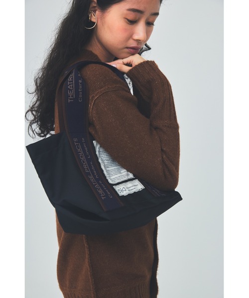 THEATRE PRODUCTS（シアタープロダクツ）の「リサイクルボトルジャガードテープスクエアバッグ/500mlペットボトル収納可能（トートバッグ・レディース・グレー/ブラック/カーキ/ベージュ・FREE）」の10枚目の写真