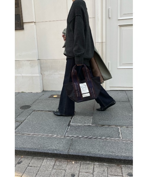 THEATRE PRODUCTS（シアタープロダクツ）の「リサイクルボトルジャガードテープスクエアバッグ/500mlペットボトル収納可能（トートバッグ・レディース・グレー/ブラック/カーキ/ベージュ・FREE）」の15枚目の写真