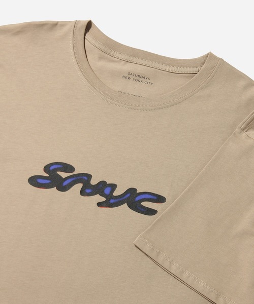 Saturdays NYC（サタデーズ ニューヨークシティ ）の「3D Snyc SS Tee（Tシャツ/カットソー・メンズ・ベージュ/パープル/ブラック・M/X-SMALL/S/XL/L）」の22枚目の写真
