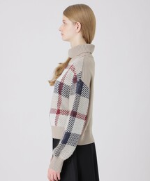 ブルーレーベル クレストブリッジ タートルネック ニット セーターサイドチェック BLUE LABEL CRESTBRIDGE（ブルーレーベルクレストブリッジ）の