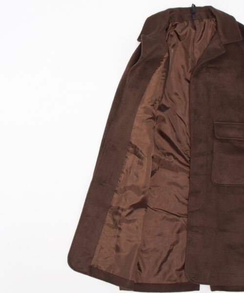 INASTUDIOS ZOO（イーナストゥディオスズー）の「「INASTUDIOS SELECT」ポリメルトン バルカラー ロングコート（チェスターコート・メンズ・ブラウン/ブラック/チェック・MEDIUM/LARGE/X-LARGE）」の5枚目の写真