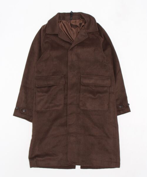 INASTUDIOS ZOO（イーナストゥディオスズー）の「「INASTUDIOS SELECT」ポリメルトン バルカラー ロングコート（チェスターコート・メンズ・ブラウン/ブラック/チェック・MEDIUM/LARGE/X-LARGE）」の6枚目の写真