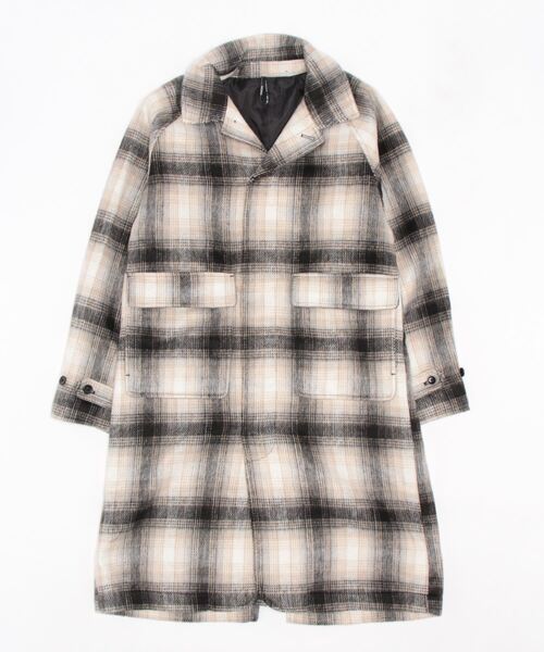 INASTUDIOS ZOO（イーナストゥディオスズー）の「「INASTUDIOS SELECT」ポリメルトン バルカラー ロングコート（チェスターコート・メンズ・ブラウン/ブラック/チェック・MEDIUM/LARGE/X-LARGE）」の8枚目の写真
