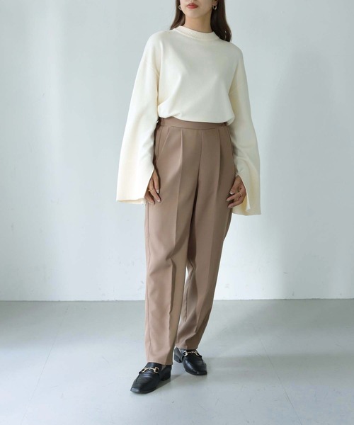 HER CLOSET（ハークローゼット）の「【shemoshelly】WEB限定スリットボタン袖ニットプルオーバー（ニット/セーター・レディース・ブラウン/ブラック/カーキ/アイボリー・M）」の12枚目の写真