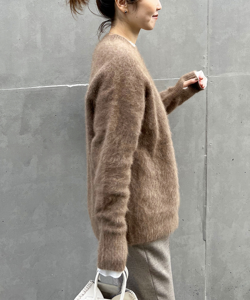 新品未使用】Plage☆リネン混ダークブラウン長袖ニット プラージュ