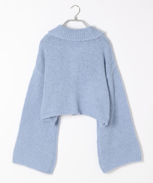 Heather（ヘザー）の「ショートボタンカーディガン　182344（カーディガン/ボレロ・レディース・オフホワイト/グレー/ブルー・FREE）」の4枚目の写真