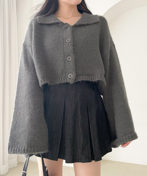 Heather（ヘザー）の「ショートボタンカーディガン　182344（カーディガン/ボレロ・レディース・オフホワイト/グレー/ブルー・FREE）」の12枚目の写真