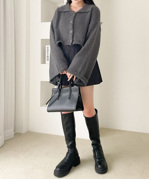 Heather（ヘザー）の「ショートボタンカーディガン　182344（カーディガン/ボレロ・レディース・オフホワイト/グレー/ブルー・FREE）」の14枚目の写真