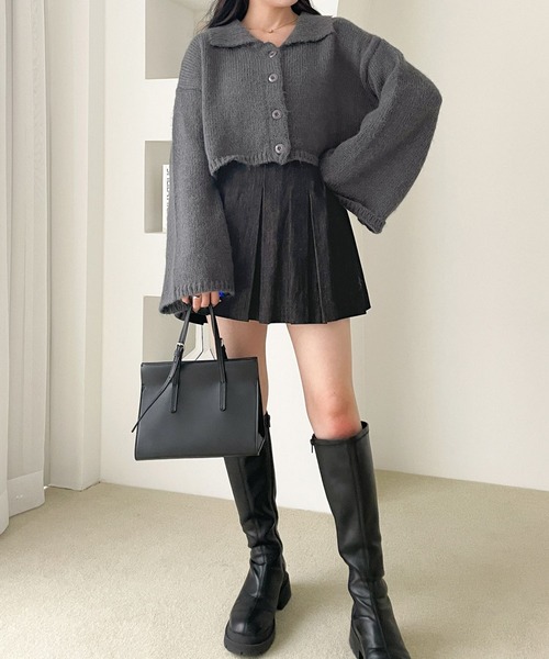 Heather（ヘザー）の「ショートボタンカーディガン　182344（カーディガン/ボレロ・レディース・オフホワイト/グレー/ブルー・FREE）」の15枚目の写真