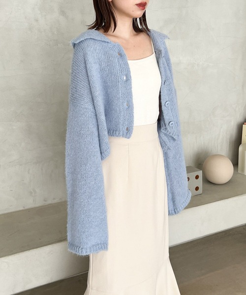 Heather（ヘザー）の「ショートボタンカーディガン　182344（カーディガン/ボレロ・レディース・オフホワイト/グレー/ブルー・FREE）」の17枚目の写真