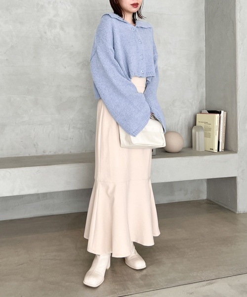 Heather（ヘザー）の「ショートボタンカーディガン　182344（カーディガン/ボレロ・レディース・オフホワイト/グレー/ブルー・FREE）」の20枚目の写真