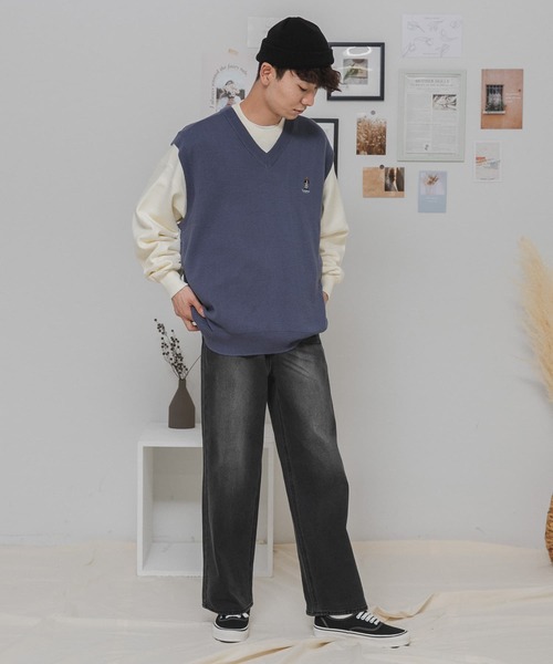 HEYUMM(ヘユム)の「ビンテージライクワイドデニムパンツ(デニムパンツ・メンズ・ライトインディゴブルー/ブラック・SMALL/MEDIUM)」の20枚目の写真