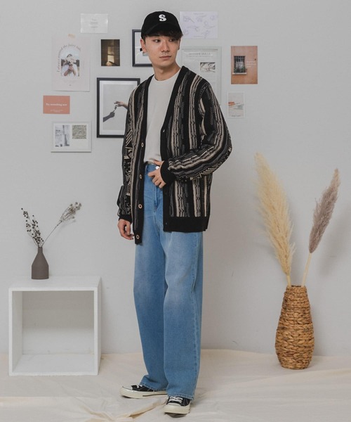 HEYUMM(ヘユム)の「ビンテージライクワイドデニムパンツ(デニムパンツ・メンズ・ライトインディゴブルー/ブラック・SMALL/MEDIUM)」の12枚目の写真