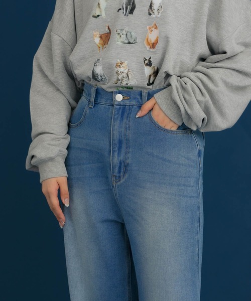 HEYUMM(ヘユム)の「ビンテージライクワイドデニムパンツ(デニムパンツ・メンズ・ライトインディゴブルー/ブラック・SMALL/MEDIUM)」の22枚目の写真