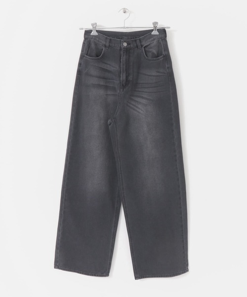 HEYUMM(ヘユム)の「ビンテージライクワイドデニムパンツ(デニムパンツ・メンズ・ライトインディゴブルー/ブラック・SMALL/MEDIUM)」の6枚目の写真