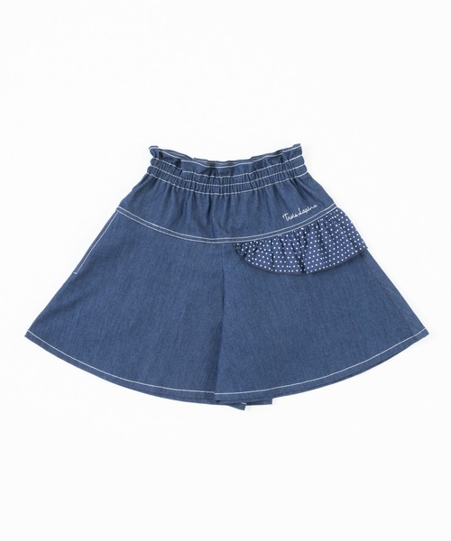 trois lapins kp（トロワラパンケーピー）の「ストレッチデニムキュロット(100～150)（その他パンツ・キッズ・ネイビー/ベージュ・140cm/150cm/100cm/120cm/130cm/160cm/110cm）」の5枚目の写真