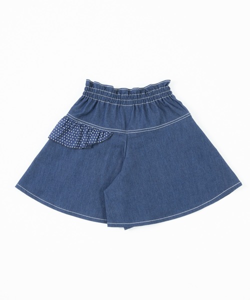 trois lapins kp（トロワラパンケーピー）の「ストレッチデニムキュロット(100～150)（その他パンツ・キッズ・ネイビー/ベージュ・140cm/150cm/100cm/120cm/130cm/160cm/110cm）」の9枚目の写真