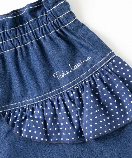 trois lapins kp（トロワラパンケーピー）の「ストレッチデニムキュロット(100～150)（その他パンツ・キッズ・ネイビー/ベージュ・140cm/150cm/100cm/120cm/130cm/160cm/110cm）」の6枚目の写真