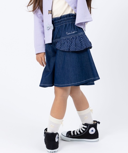 trois lapins kp（トロワラパンケーピー）の「ストレッチデニムキュロット(100～150)（その他パンツ・キッズ・ネイビー/ベージュ・140cm/150cm/100cm/120cm/130cm/160cm/110cm）」の15枚目の写真